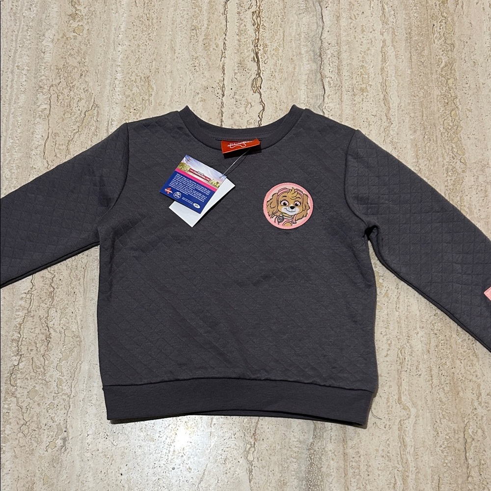 NEW 🆕 Paw Patrol Gray Kids Shirt with Skye Patch
